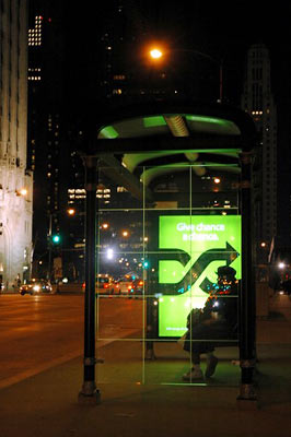 iPod ad bus stop