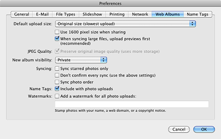 Picasa settings